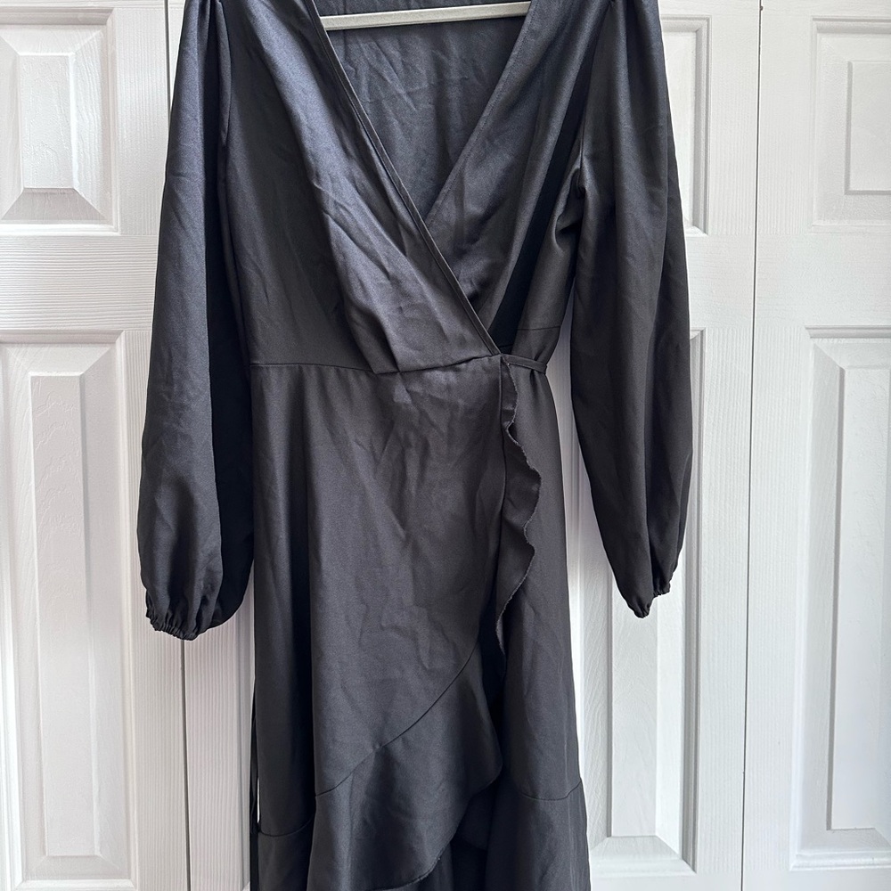 Elegant Black Wrap Dress
